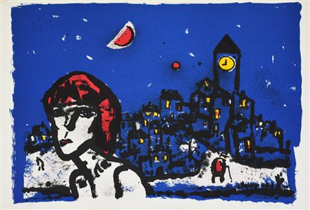 Rognoni Franco Il Faro della Sera litografia su carta, cm 50x70 esemplare 56...