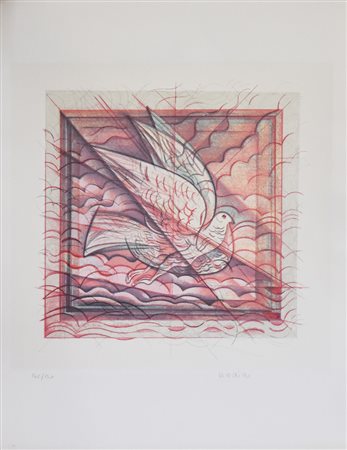 Bodini Floriano La Colomba litografia su carta, cm 70x50 esemplare 142 su 150...