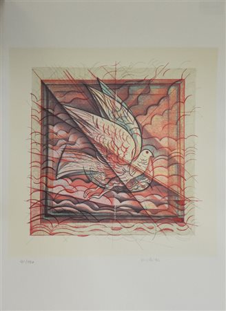 Bodini Floriano La Colomba litografia su carta, cm 70x50 esemplare 41 su 150...