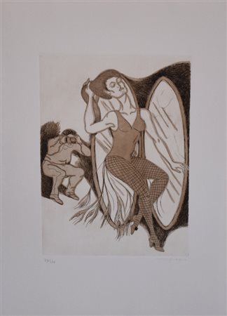Migneco Giuseppe La Modella incisione su carta, cm 70x50 (lastra cm 43,5x32)...