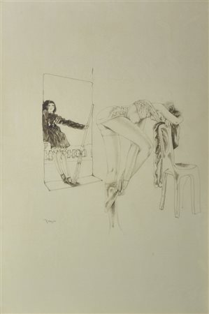 De Andreis Giovanni Battista Senza titolo disegno su carta applicato su tela,...