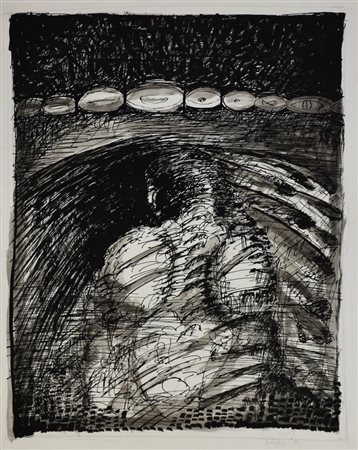 Knöpfli Claudio SENZA TITOLO tecnica mista su carta, cm 60x45 sul fronte:...