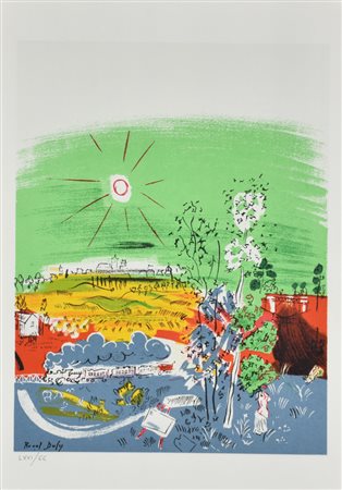 Dufy Raoul Esposizione d'Arte litografia su carta, cm 47x34 esemplare LXXI su...