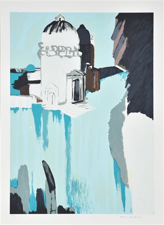Brindisi Remo Venezia serigrafia su carta, cm 70x50 esemplare prova d'autore...