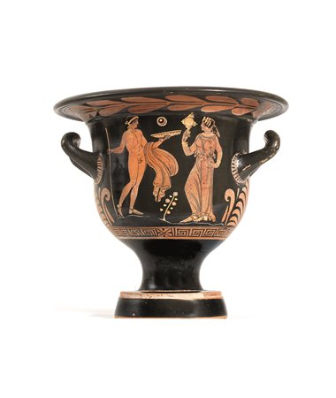 CRATERE A CAMPANA APULO DATAZIONE: 360-350 a. C. MATERIA E TECNICA: argilla...