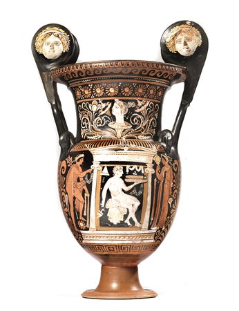 GRANDE CRATERE A VOLUTE APULO A FIGURE ROSSE DATAZIONE: metà IV sec. a. C....