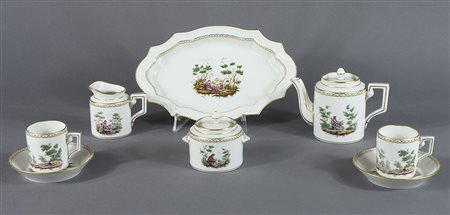 Richard Ginori: servizio tete-a-tete in porcellana con decori policromi...