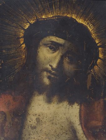 Maestro del XIX secolo "Cristo" cm. 35x27 - pittura su trame