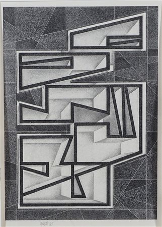 Pittore del '900 "Composizione" cm. 35x25 - grafite su carta Firmato b. a s....