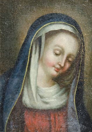 Pittore del XX secolo "Piccola Santa cm. 20x14 - olio su cartone