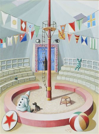 Giovanni Duiz Trieste 1923-2013 "Sconforto" cm. 40x30 - olio su faesite...