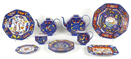 Hermes: parte di servizio in porcellana policroma della serie "Marqueterias...