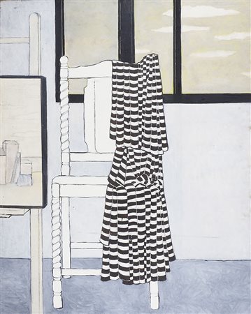 Vasilka Moneva Pittrice russa contemporanea "Sedia e asciugamano" cm. 100x80...