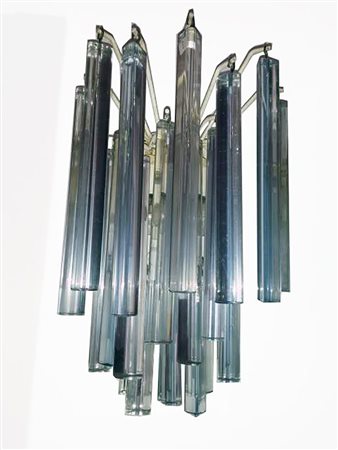 Venini: coppia di appliques modello Trilobi in vetro e metallo. Disegno di C....