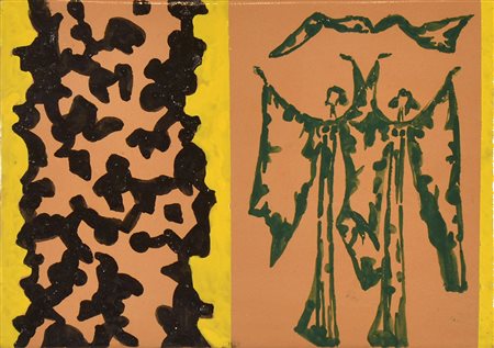 Ugo Carà Trieste 1908-2005 Lotto di 2 piastrelle dipinte, entro cornici.