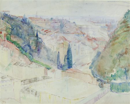 Marcel Jefferys 1872-1924 "Veduta di Firenze da Bellsoguardo" cm. 40x50 -...