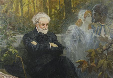 Lionello Balestrieri 1872-1958 "Giuseppe Verdi con la visione dell'opera...