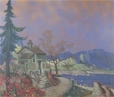 Vito Timmel Vienna 1886-Trieste 1949 "Primavera" cm. 60x73 - tecnica mista...