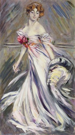 Rispoli "Bellezza" cm. 77x43 - olio su faesite Firmato b. a s.