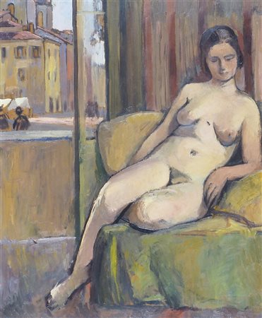 Enrico Fonda Fiume 1892-Parigi 1929 "Di prima mattina" cm. 53x43 - olio su...