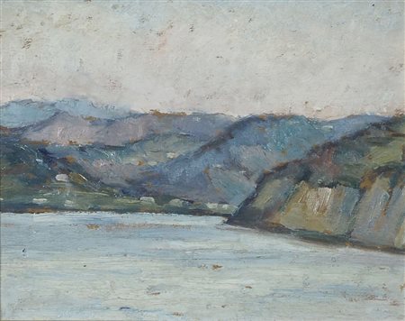 Enrico Fonda Fiume 1892-Parigi 1929 "Piccola marina" cm. 18x24 - olio su...