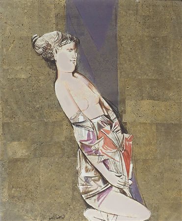 Lino Dinetto 1927 "Ragazza" cm. 60x50 - tecnica mista Firmato b. a s.