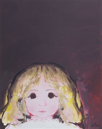 Sergio Altieri 1930 "Ragazzina" cm. 50x40 - olio su tela Firmato b. a d....