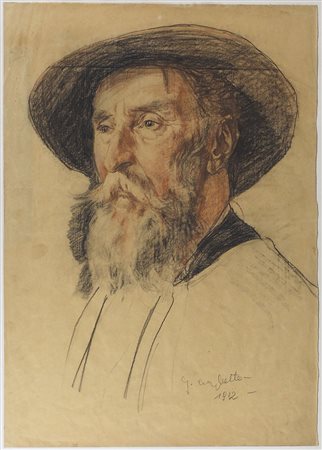 Giovanni Craglietto Verteneglio 1889-Trieste 1975 "Testa di vecchio" cm....