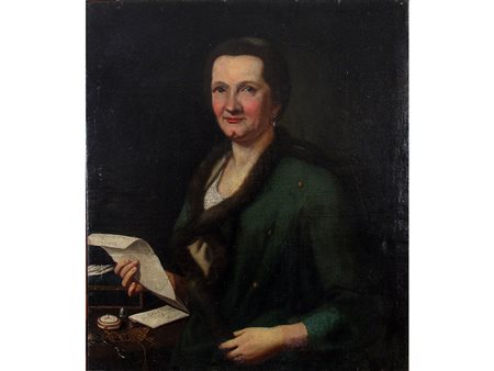 Anonimo (XIX secolo) Ritratto di signora 83x72 cm Olio su tela