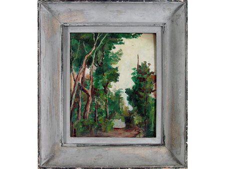 Giorgio Carpanini (1914-?) Viale tra i pini a Viserbella 38x32 cm Olio su...