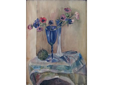 Lucia Maria Bessi (1929-?) Natura morta 66x47 cm Acquarello su carta