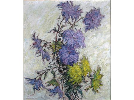 Edith Lutz-Romani (1894-1983) Ramoscello di fiori 81x71 Olio su tela