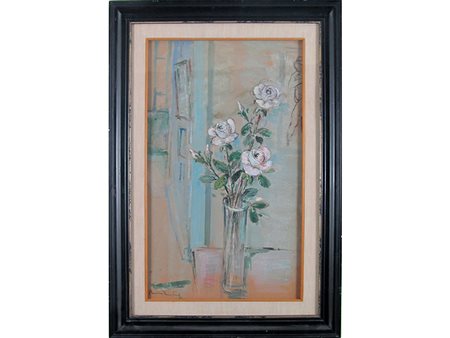 Bruno Martini (1911–1979) Vaso con fiori 60x35,5 cm Tempera su carta