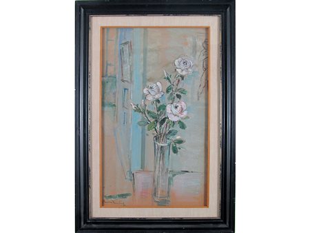 Bruno Martini (1911–1979) Vaso con fiori 60x35,5 cm Tempera su carta