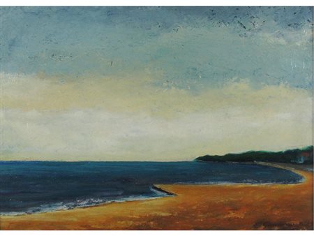 Enrico Gaudino (1923-2001) Timmendorfer strand "Mar Baltico" 50x70 cm Olio su...