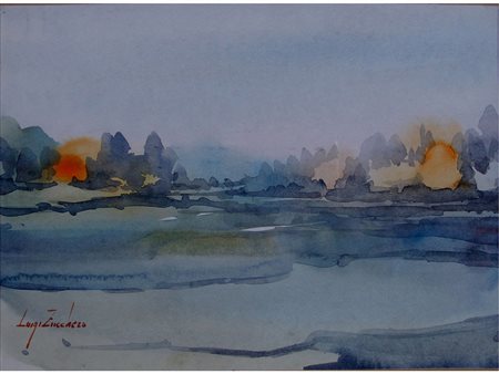 Luigi Zucchero Spaziando con la fantasia 16x22 cm Acquarello su carta