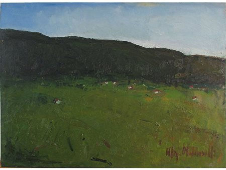 Aligi Maldarelli (1930) Paesaggio 50x70 cm Olio su tela