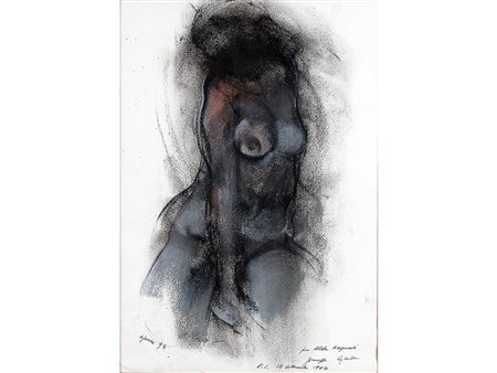 Giuseppe Ajmone (1923–Romagnano Sesia 2005) Nudo 36x24,5 cm Tecnica mista su...