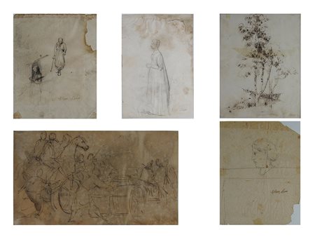 Filippo Liardo (1834–1917) Tre chine e due disegni su carta