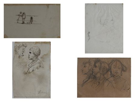 Filippo Liardo (1834–1917) Due chine e due disegni su carta