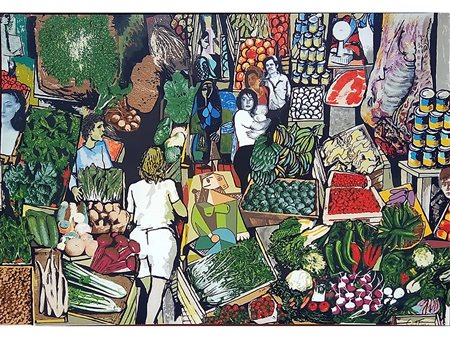 Renato Guttuso (1911–1987) Mercato della Vucciria 133x186 cm Litografia a colori