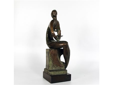 Augusto Conti (1941) Donna seduta 40 cm Bronzo