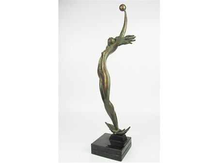 Augusto Conti (XX secolo) Fenice 55x12x12 cm Bronzo