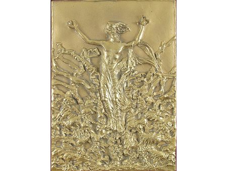 Pericle Fazzini (1913–1987) La Resurrezione 32x23 cm Placca in bronzo dorato