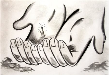 Enzo Cucchi 1949, Morro d'Alba (An) - [Italia] La mana acquaforte acquatinta,...