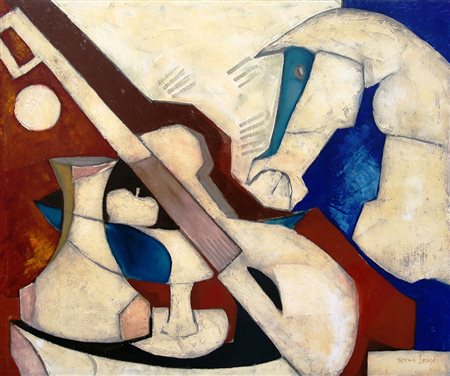 Bruno Landi 1941, Roma (Rm) - [Italia] Natura morta olio su tela 50x60 cm...