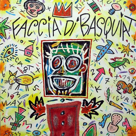 Bruno Donzelli 1941, Napoli (Na) - [Italia] Faccia di Basquiat tecnica mista...