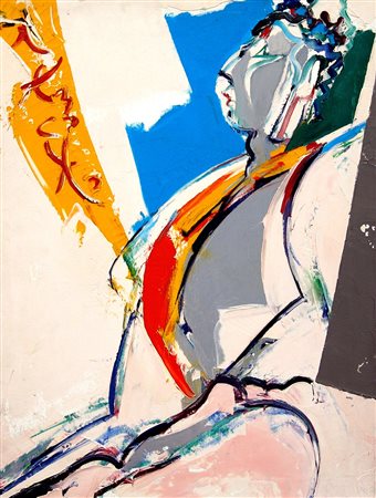 Sandro Trotti 1934, Monte Urano (Fm) - [Italia] Budda olio su tela 60x50 cm...