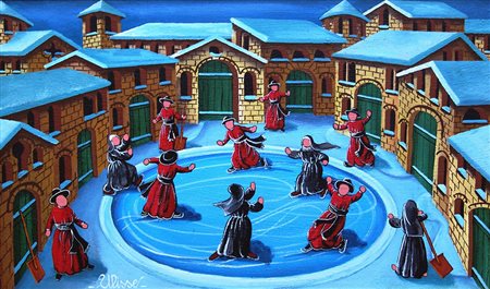 Ulisse 1957, Osimo (An) - [Italia] I pattinatori olio su tavola 30x50 cm 2008...