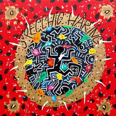 Bruno Donzelli 1941, Napoli (Na) - [Italia] Specchio Haring tecnica mista su...